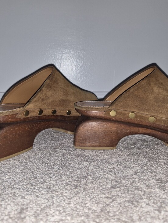 STAUD Shoes - STAUD Chestnut Brown Suede Slip-On Clog